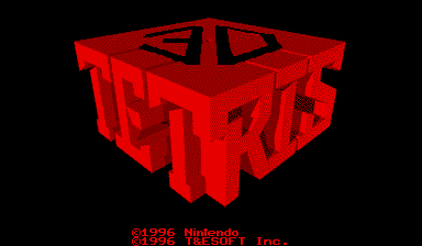 3-D Tetris Title Screen